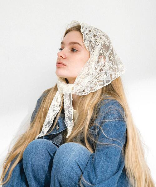 URBAN RESEARCH Sonny Label（アーバンリサーチサニーレーベル）の「チュールエンブロイダリーストール（ストール/ショール・レディース・ブラック/オフホワイト・ONE）」の4枚目の写真