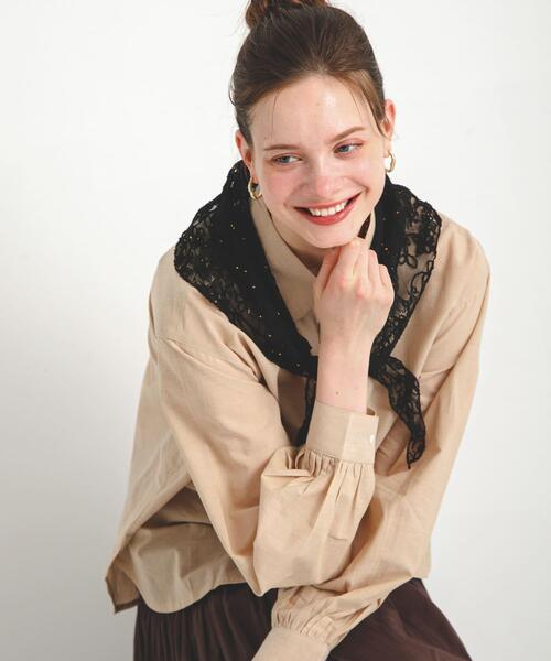 URBAN RESEARCH Sonny Label（アーバンリサーチサニーレーベル）の「チュールエンブロイダリーストール（ストール/ショール・レディース・ブラック/オフホワイト・ONE）」の14枚目の写真