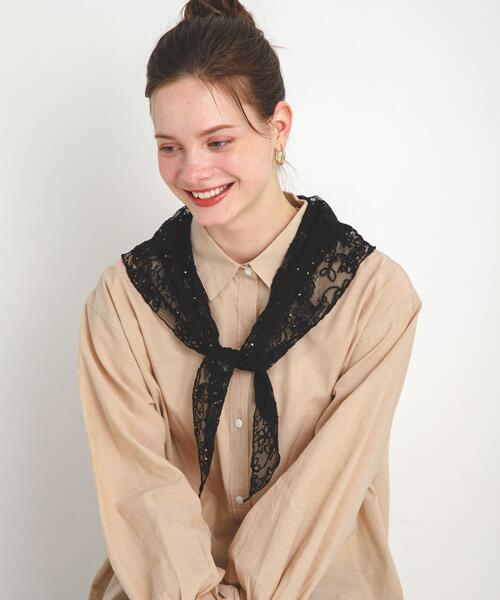 URBAN RESEARCH Sonny Label（アーバンリサーチサニーレーベル）の「チュールエンブロイダリーストール（ストール/ショール・レディース・ブラック/オフホワイト・ONE）」の15枚目の写真