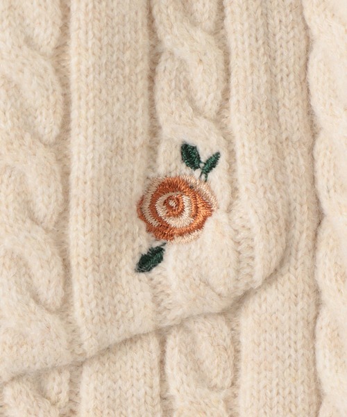 VIS(ビス)の「【DILIGENCE PARLOUR】VIS別注モデルローズ刺繍ポロケーブルニットスカート【セットアップ対応】(スカート・レディース・ネイビー/ベージュ系その他・FREE)」の15枚目の写真