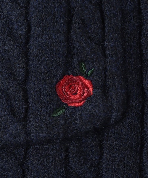 VIS(ビス)の「【DILIGENCE PARLOUR】VIS別注モデルローズ刺繍ポロケーブルニットスカート【セットアップ対応】(スカート・レディース・ネイビー/ベージュ系その他・FREE)」の19枚目の写真
