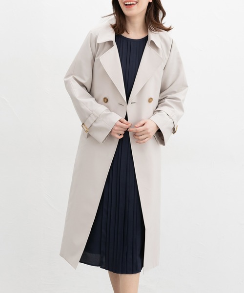 Honeys（ハニーズ）の「【非フッ素撥水加工】撥水加工トレンチコート（トレンチコート・レディース・ダークベージュ/グレイッシュベージュ/ブラック・3L/L/LL/M/S）」の2枚目の写真