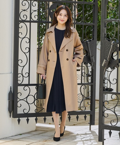 Honeys（ハニーズ）の「【非フッ素撥水加工】撥水加工トレンチコート（トレンチコート・レディース・ダークベージュ/グレイッシュベージュ/ブラック・3L/L/LL/M/S）」の14枚目の写真