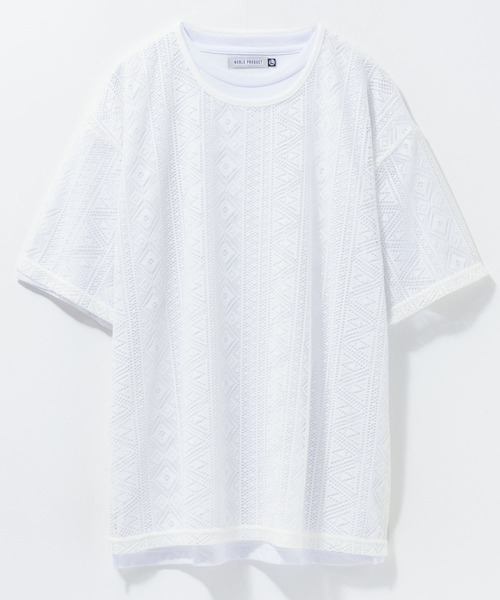 NOBLE PRODUCT(ノーブルプロダクツ)の「NOBLE PRODUCT レースアンサンブルTシャツ アクセサリー付き(Tシャツ/カットソー・メンズ・アイボリー系/ブラック系・M/L)」の15枚目の写真