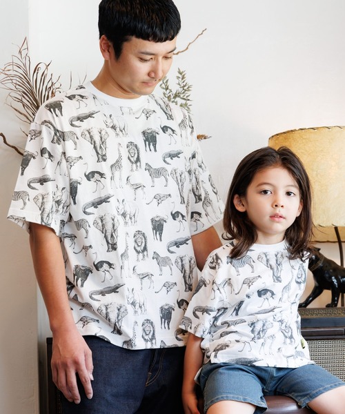MAKE YOUR DAY(メイクユアデイ)の「リアルアニマル総柄半袖Tシャツ■80~140cm(Tシャツ/カットソー・キッズ・オフホワイト/ベージュ・130/80/120/110/100/90/140)」の21枚目の写真