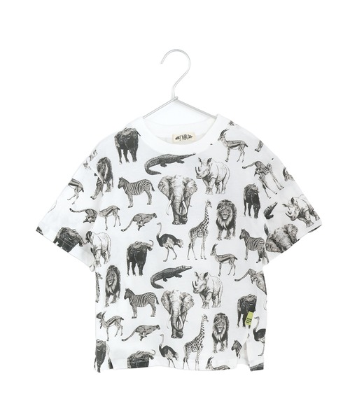 MAKE YOUR DAY(メイクユアデイ)の「リアルアニマル総柄半袖Tシャツ■80~140cm(Tシャツ/カットソー・キッズ・オフホワイト/ベージュ・130/80/120/110/100/90/140)」の4枚目の写真