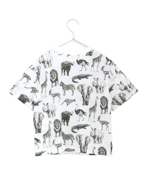 MAKE YOUR DAY(メイクユアデイ)の「リアルアニマル総柄半袖Tシャツ■80~140cm(Tシャツ/カットソー・キッズ・オフホワイト/ベージュ・130/80/120/110/100/90/140)」の5枚目の写真