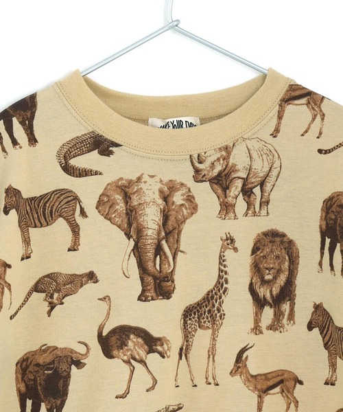 MAKE YOUR DAY(メイクユアデイ)の「リアルアニマル総柄半袖Tシャツ■80~140cm(Tシャツ/カットソー・キッズ・オフホワイト/ベージュ・130/80/120/110/100/90/140)」の6枚目の写真