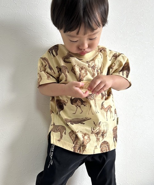 MAKE YOUR DAY(メイクユアデイ)の「リアルアニマル総柄半袖Tシャツ■80~140cm(Tシャツ/カットソー・キッズ・オフホワイト/ベージュ・130/80/120/110/100/90/140)」の13枚目の写真