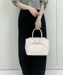 Samantha Thavasa | リボンモチーフ スプリットレザーハンドバッグ(ハンドバッグ)