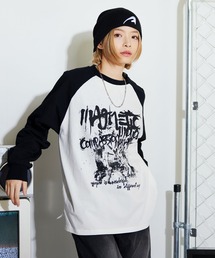 Buyer's Select/ヴィンテージライクプリントロングスリーブTシャツ ラグラン/セットインスリーブ