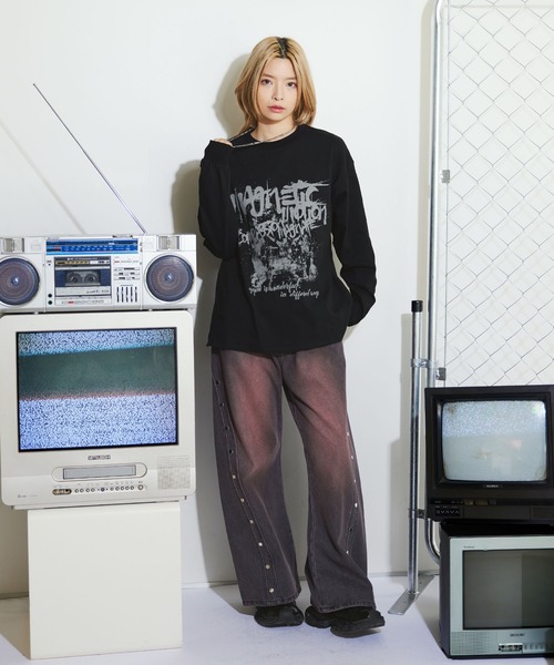 MSG(エムエスジー)の「Buyer's Select/ヴィンテージライクプリントロングスリーブTシャツ ラグラン/セットインスリーブ(Tシャツ/カットソー・メンズ・ブラック系/ブラウン系/ブラック・L/M)」の10枚目の写真