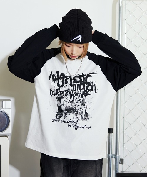 MSG(エムエスジー)の「Buyer's Select/ヴィンテージライクプリントロングスリーブTシャツ ラグラン/セットインスリーブ(Tシャツ/カットソー・メンズ・ブラック系/ブラウン系/ブラック・L/M)」の14枚目の写真