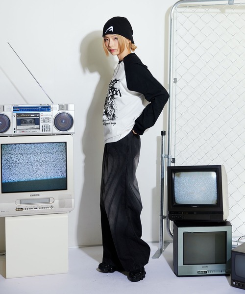 MSG(エムエスジー)の「Buyer's Select/ヴィンテージライクプリントロングスリーブTシャツ ラグラン/セットインスリーブ(Tシャツ/カットソー・メンズ・ブラック系/ブラウン系/ブラック・L/M)」の18枚目の写真