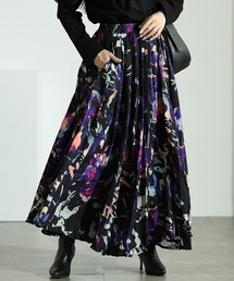 スプラッシュ柄フレアスカート