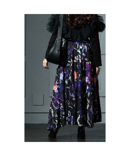 Sawa a la mode（サワアラモード）の「スプラッシュ柄フレアスカート（スカート・レディース・パープル・FREE）」の9枚目の写真