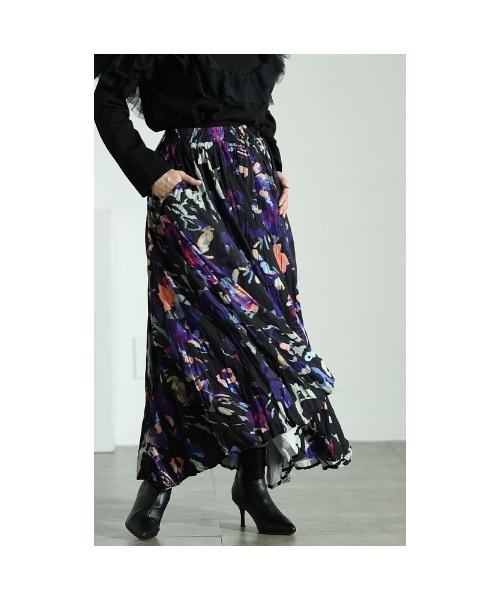 Sawa a la mode（サワアラモード）の「スプラッシュ柄フレアスカート（スカート・レディース・パープル・FREE）」の13枚目の写真