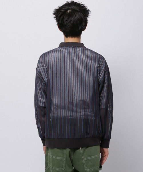 niko and...（ニコアンド）の「透かしストライプポロカーディガン（カーディガン/ボレロ・メンズ・チャコール/アイボリー/ライトブルー・MEDIUM/LARGE）」の12枚目の写真