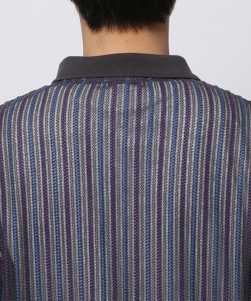 niko and...（ニコアンド）の「透かしストライプポロカーディガン（カーディガン/ボレロ・メンズ・チャコール/アイボリー/ライトブルー・MEDIUM/LARGE）」の13枚目の写真