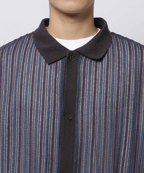 niko and...（ニコアンド）の「透かしストライプポロカーディガン（カーディガン/ボレロ・メンズ・チャコール/アイボリー/ライトブルー・MEDIUM/LARGE）」の14枚目の写真