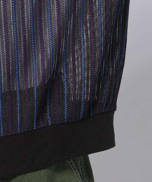 niko and...（ニコアンド）の「透かしストライプポロカーディガン（カーディガン/ボレロ・メンズ・チャコール/アイボリー/ライトブルー・MEDIUM/LARGE）」の16枚目の写真