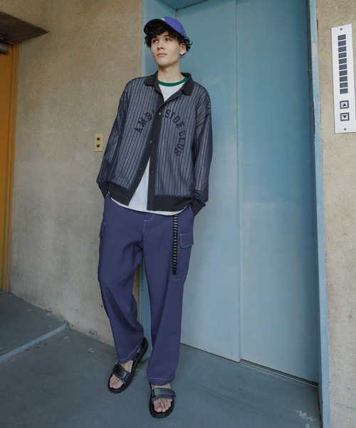 niko and...（ニコアンド）の「透かしストライプポロカーディガン（カーディガン/ボレロ・メンズ・チャコール/アイボリー/ライトブルー・MEDIUM/LARGE）」の20枚目の写真