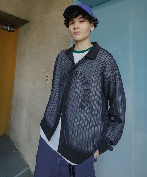 niko and...（ニコアンド）の「透かしストライプポロカーディガン（カーディガン/ボレロ・メンズ・チャコール/アイボリー/ライトブルー・MEDIUM/LARGE）」の21枚目の写真