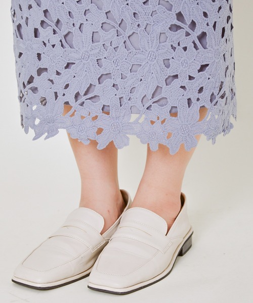 GORGE(ゴージ)の「《総レース×タイトシルエット》レディース ナロースカート ロング丈 体型カバー 春夏秋冬(スカート・レディース・ブラック/アイボリー/ブルー・F)」の8枚目の写真