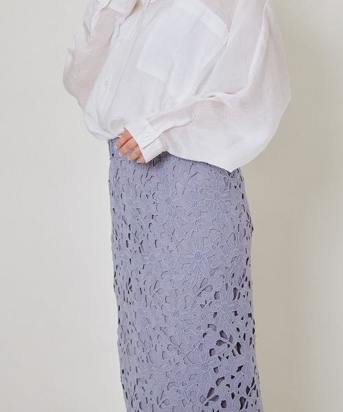 GORGE(ゴージ)の「《総レース×タイトシルエット》レディース ナロースカート ロング丈 体型カバー 春夏秋冬(スカート・レディース・ブラック/アイボリー/ブルー・F)」の11枚目の写真