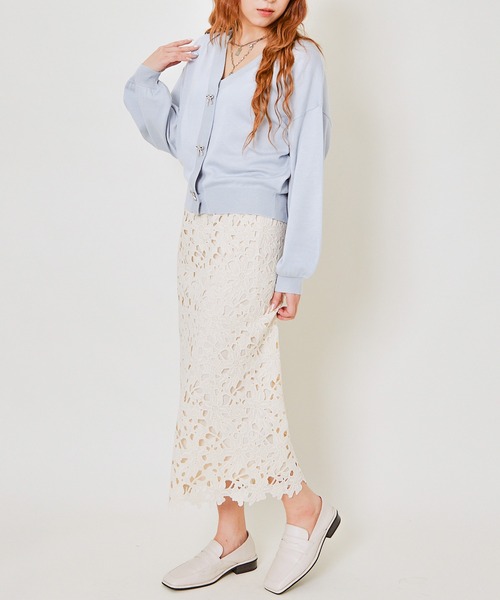 GORGE(ゴージ)の「《総レース×タイトシルエット》レディース ナロースカート ロング丈 体型カバー 春夏秋冬(スカート・レディース・ブラック/アイボリー/ブルー・F)」の16枚目の写真