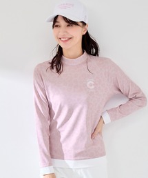 JUN&ROPÉ ジュン&ロペ　総柄　ロゴ　ハイネックシャツ　バックリボン　M JUN&ROPÉ ジュン&ロペ 総柄 ロゴ ハイネックシャツ バックリボン