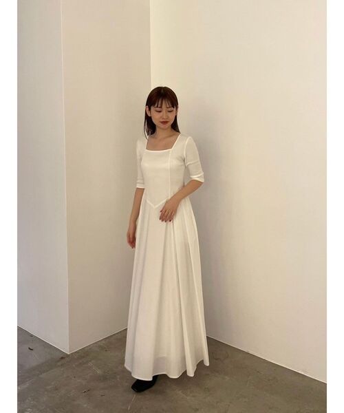 【極美品】未着用品　ラグナムーン シアー　楊柳ティアード ロングワンピース　M セール】LADYシアーボレロレイヤードワンピース（ドレス