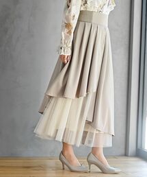 rps（アールピーエス）の「チュール切替アシンメトリーロングスカート（スカート）」