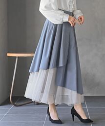 rps（アールピーエス）の「チュール切替アシンメトリーロングスカート（スカート）」