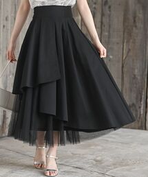 アシンメトリー」に該当するスカート（ブラック/黒色系