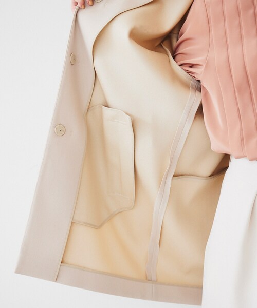 UNTITLED（アンタイトル）の「ダブルクロス ノーカラーコート（ノーカラーコート・レディース・ネイビー/ライトベージュ・04/46/48/50/42/00/01/02/03/44）」の6枚目の写真