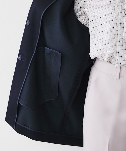 UNTITLED（アンタイトル）の「ダブルクロス ノーカラーコート（ノーカラーコート・レディース・ネイビー/ライトベージュ・04/46/48/50/42/00/01/02/03/44）」の11枚目の写真