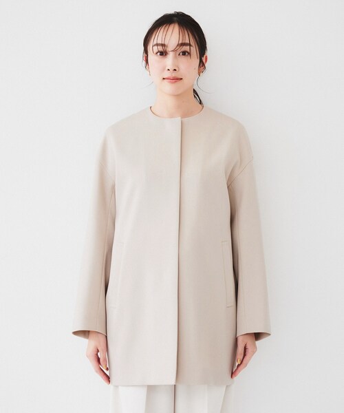 UNTITLED（アンタイトル）の「ダブルクロス ノーカラーコート（ノーカラーコート・レディース・ネイビー/ライトベージュ・04/46/48/50/42/00/01/02/03/44）」の12枚目の写真