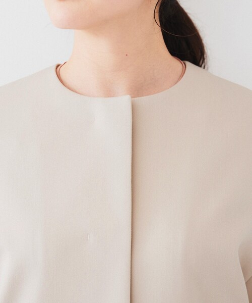 UNTITLED（アンタイトル）の「ダブルクロス ノーカラーコート（ノーカラーコート・レディース・ネイビー/ライトベージュ・04/46/48/50/42/00/01/02/03/44）」の15枚目の写真