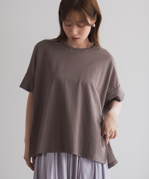 NAVY(ネイビー)の「nAvy SARARI ドルマンTシャツ(Tシャツ/カットソー・レディース・オレンジ/ライトベージュ/グレー系その他/モカ・L/M)」の3枚目の写真