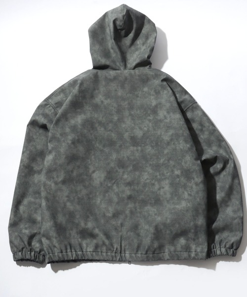 セール】ヴィンテージライク ケミカル加工フェイクレザーブルゾン