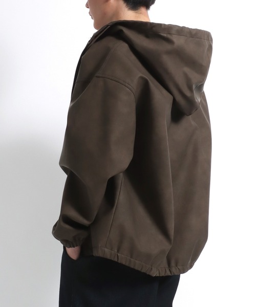 セール】ヴィンテージライク ケミカル加工フェイクレザーブルゾン