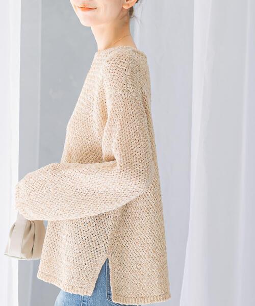 URBAN RESEARCH ROSSO WOMEN(アーバンリサーチ ロッソ)の「透かし編みラメニット(ニット/セーター・レディース・ベージュ/ミント・FREE)」の11枚目の写真