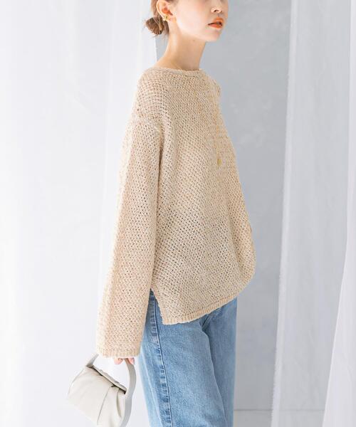 URBAN RESEARCH ROSSO WOMEN(アーバンリサーチ ロッソ)の「透かし編みラメニット(ニット/セーター・レディース・ベージュ/ミント・FREE)」の12枚目の写真
