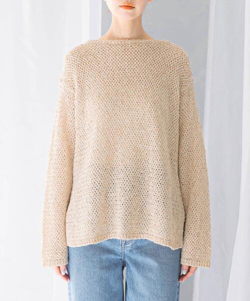 URBAN RESEARCH ROSSO WOMEN(アーバンリサーチ ロッソ)の「透かし編みラメニット(ニット/セーター・レディース・ベージュ/ミント・FREE)」の15枚目の写真