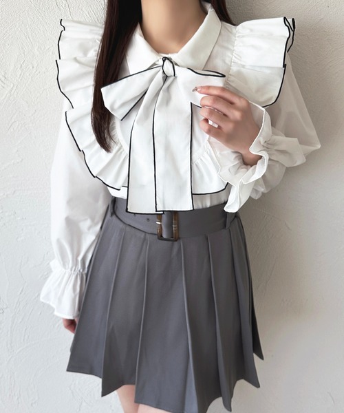 apres jour(アプレジュール)の「フリルメローリボンボウタイブラウス(シャツ/ブラウス・レディース・ホワイト系その他2/ホワイト・フリー/X-LARGE)」の8枚目の写真