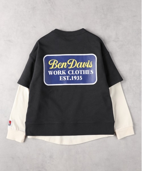 BEN DAVIS(ベンデイビス)の「BEN DAVIS(ベンデイビス)レイヤード長袖Tシャツ(その他トップス・キッズ・ダークグレー/グレー・130/140/150/160)」の2枚目の写真