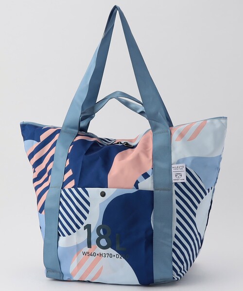 MILESTO(ミレスト)の「MILESTO × PAPIERTIGRE/ミレスト × パピエ ティグル ポケッタブルトートバッグ 18L(トートバッグ・メンズ・ネイビー/サックスブルー/その他9・ONE SIZE)」の2枚目の写真