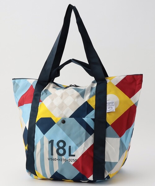 MILESTO(ミレスト)の「MILESTO × PAPIERTIGRE/ミレスト × パピエ ティグル ポケッタブルトートバッグ 18L(トートバッグ・メンズ・ネイビー/サックスブルー/その他9・ONE SIZE)」の3枚目の写真