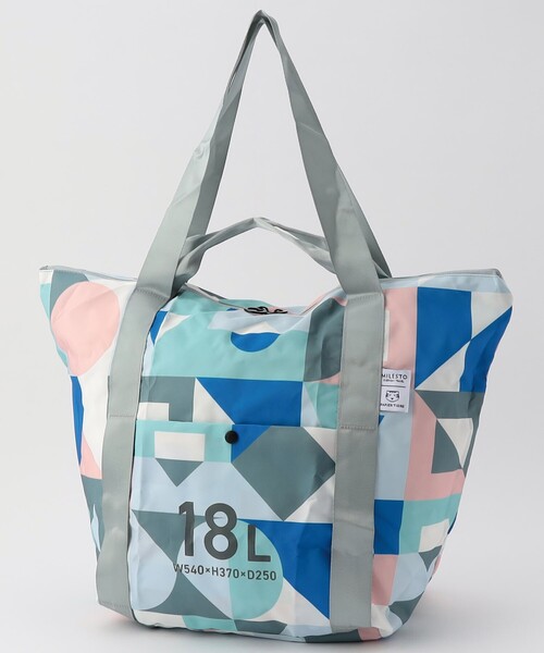 MILESTO(ミレスト)の「MILESTO × PAPIERTIGRE/ミレスト × パピエ ティグル ポケッタブルトートバッグ 18L(トートバッグ・メンズ・ネイビー/サックスブルー/その他9・ONE SIZE)」の1枚目の写真